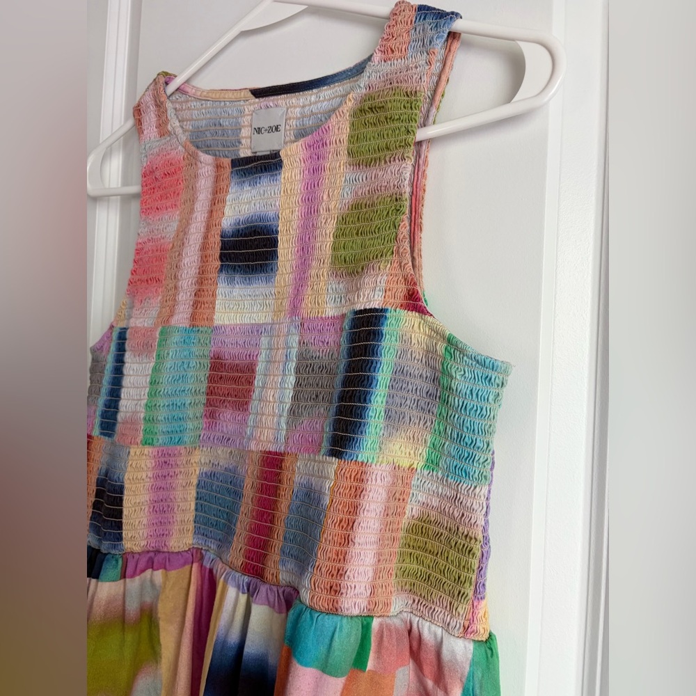 NIC+ZOE Multicolor Patchwork Maxi Dress - Pink, Blue, Green, Yellow - w Pockets - Picture 4 of 9
